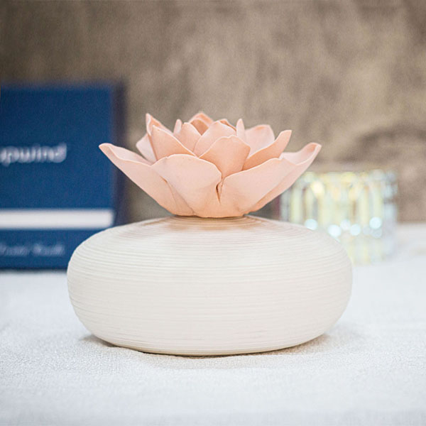Portacandele in ceramica per diffusori con coperchio