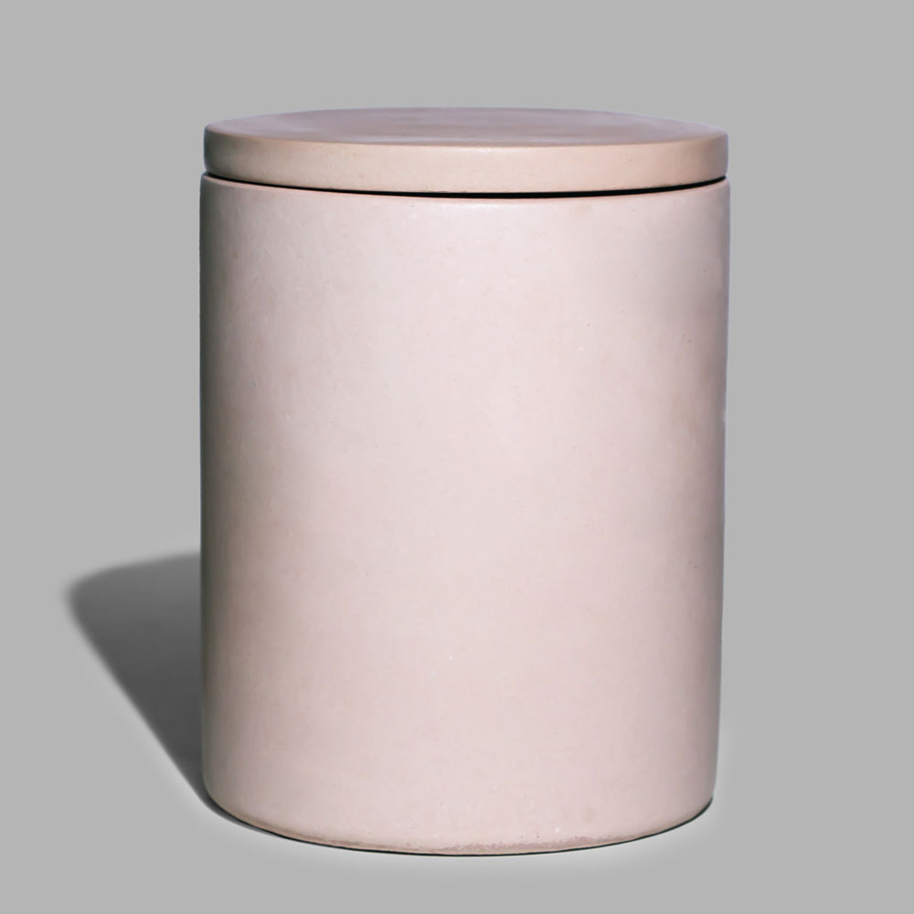 Luxury Pink Concrete Candle Vessel 11oz Blossom Peach