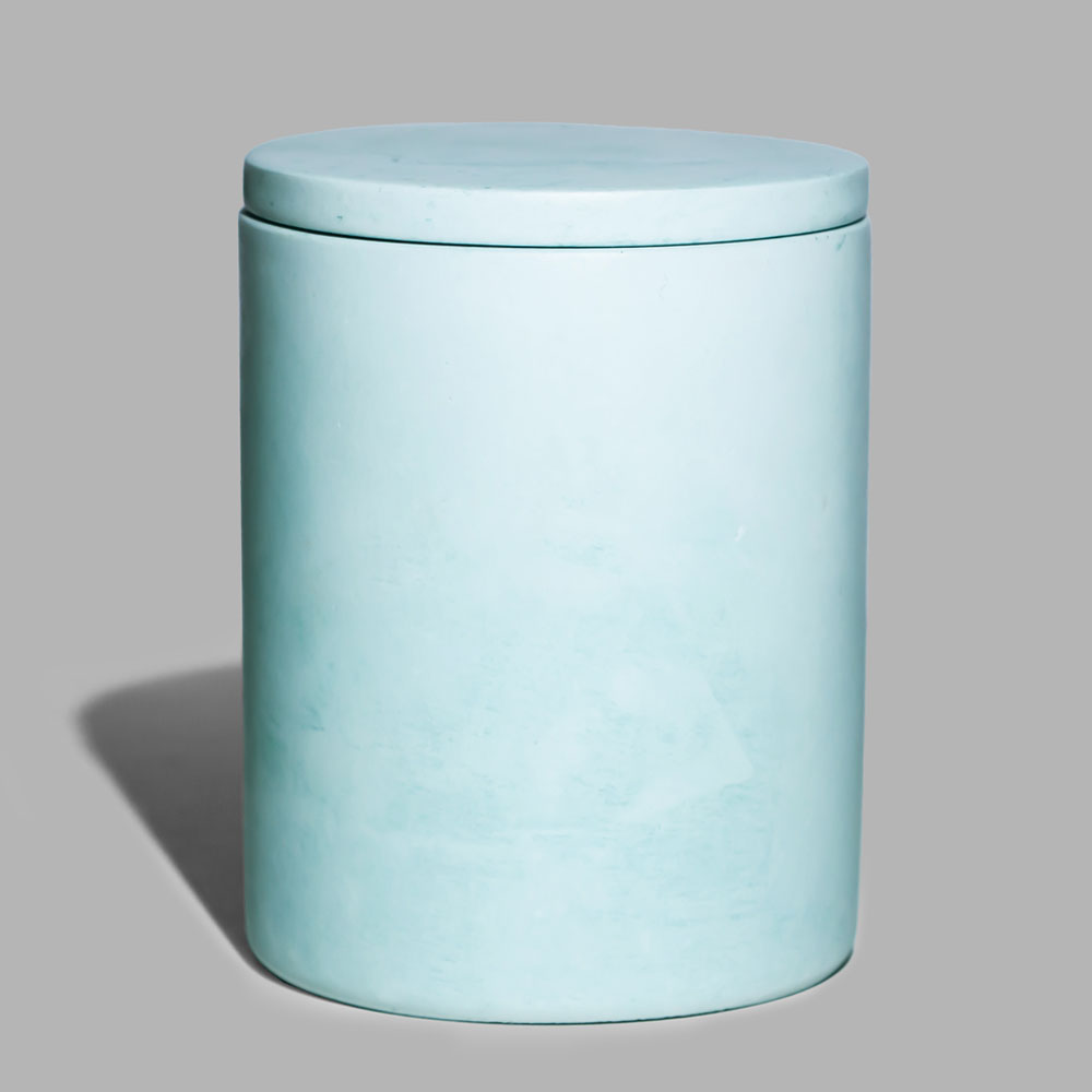 Luxury Light Blue Concrete Candle Jar 11oz Chamomile