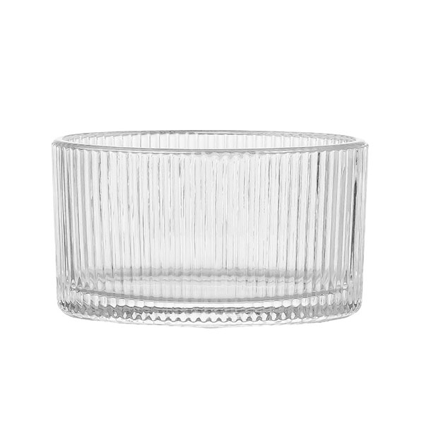 6oz Oval Ribbed Glass Candle Jar for Wedding