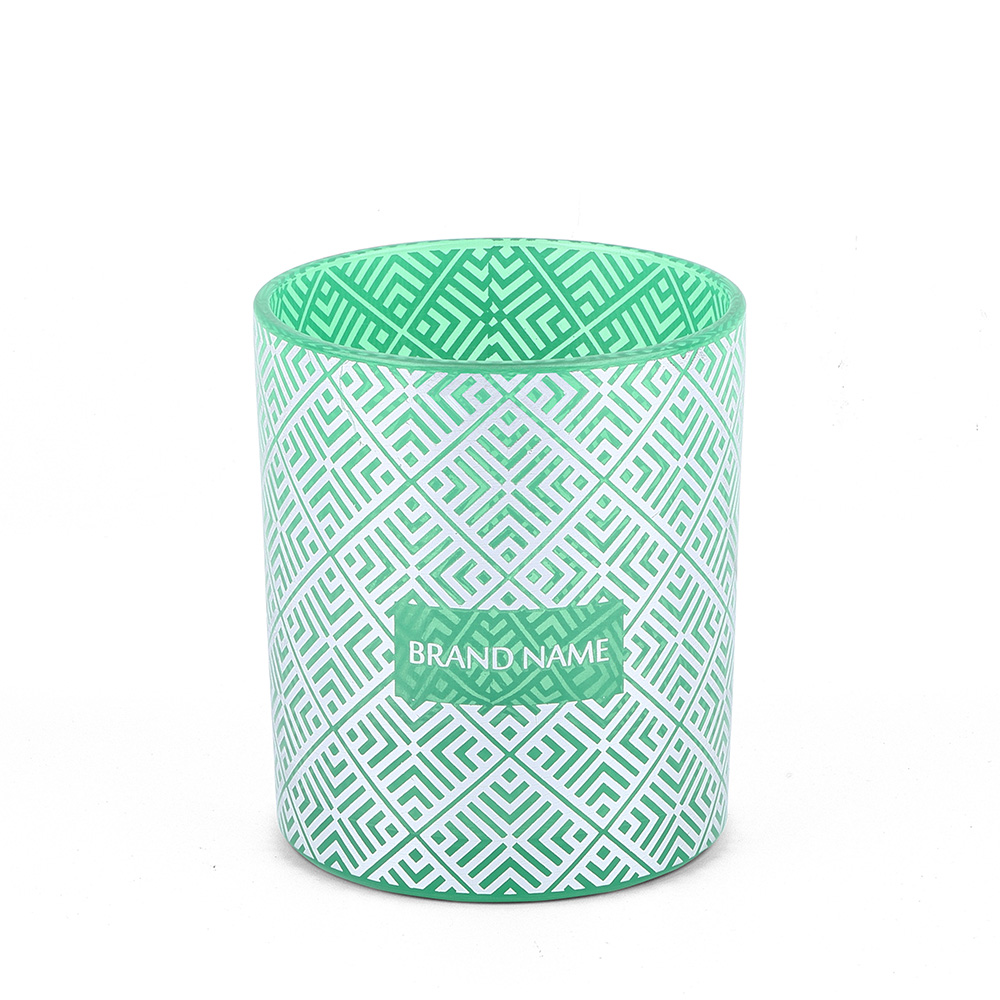 Summer Green Hotstamping Silver Classic Candle Holder 11oz