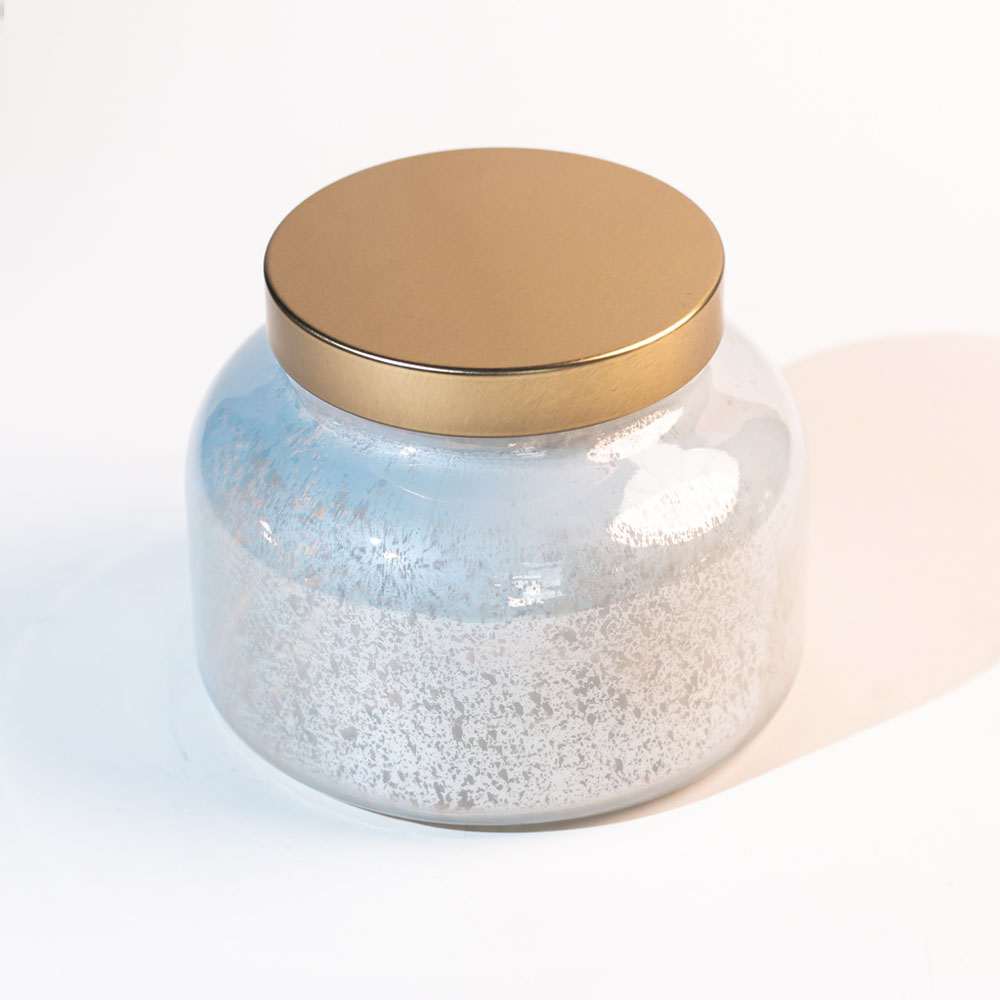 Producing Translucent White Speckled Mercury Candle Jar 19oz