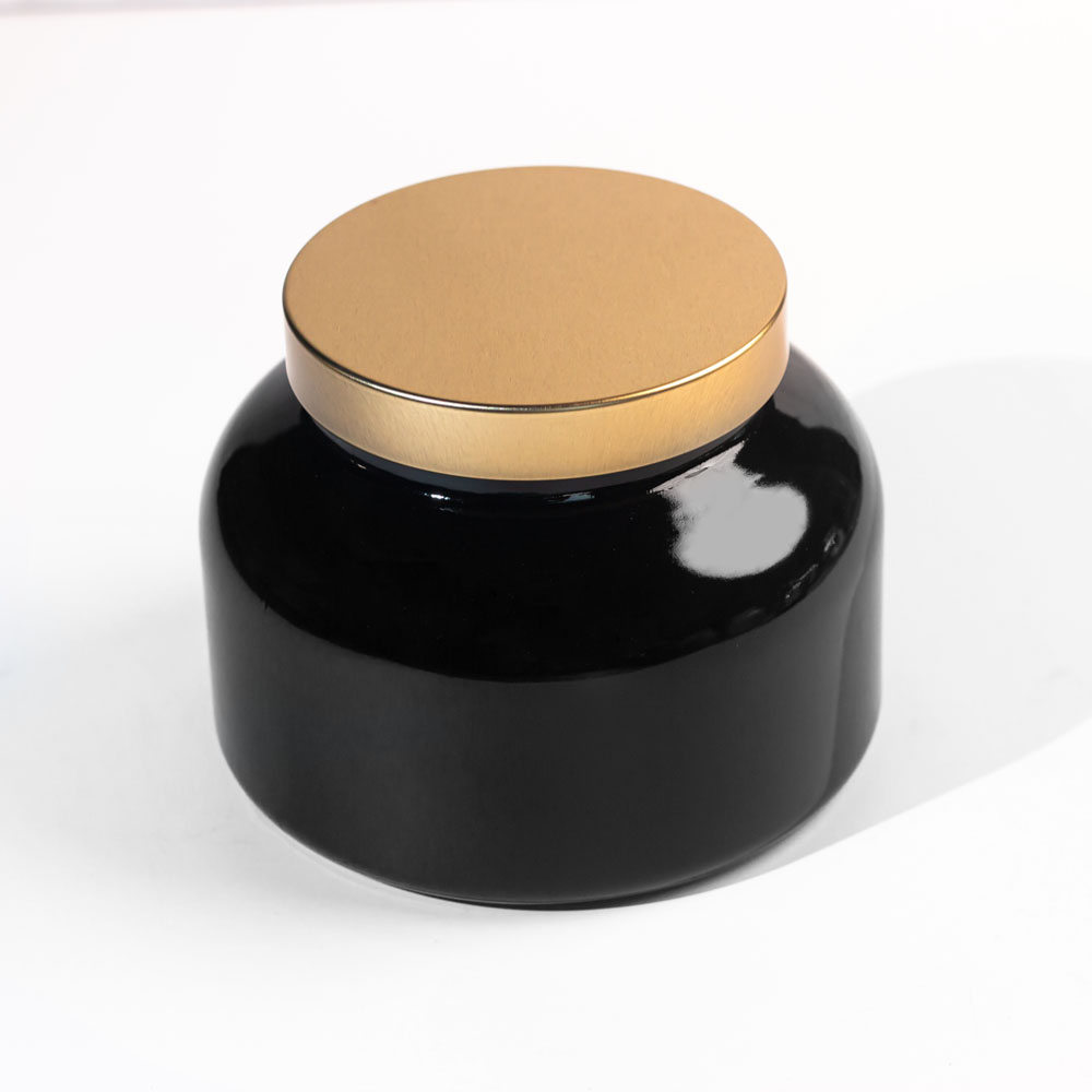 Großhandel 18oz glänzendes schwarzes Glasgefäß