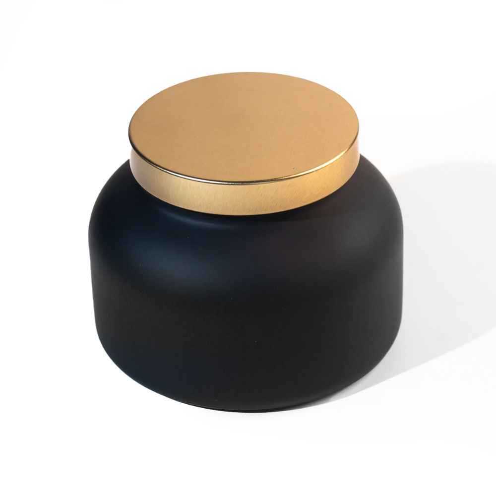 19 oz Matte Black Glass Jar Decorating For Candles