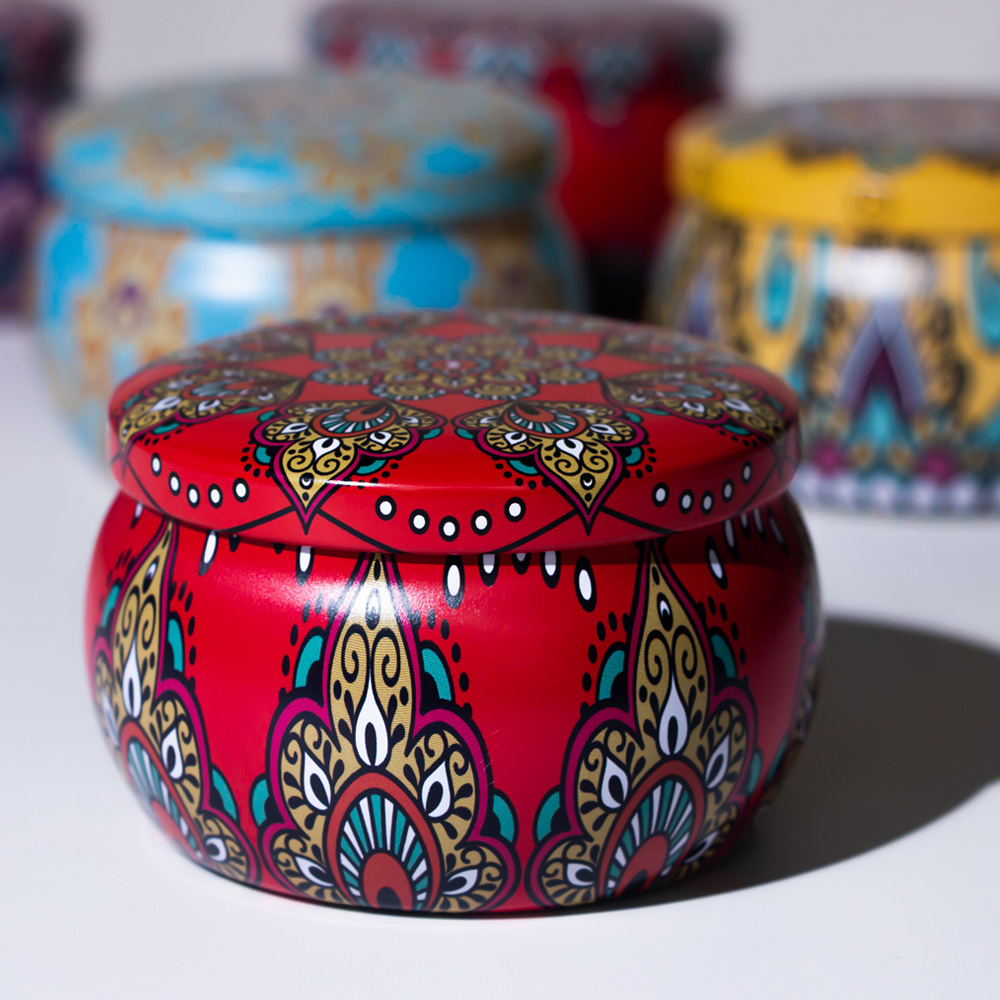 Watercolor Tin Containers Custom Metal Seamless Empty Tin Box