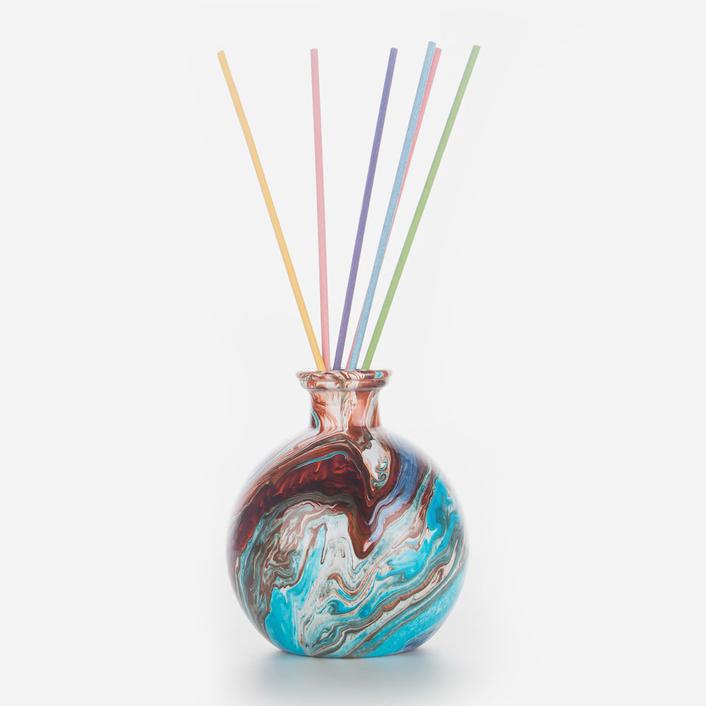 Handcraft Watercolor 200ml Glass Diffuser Bottle Reed