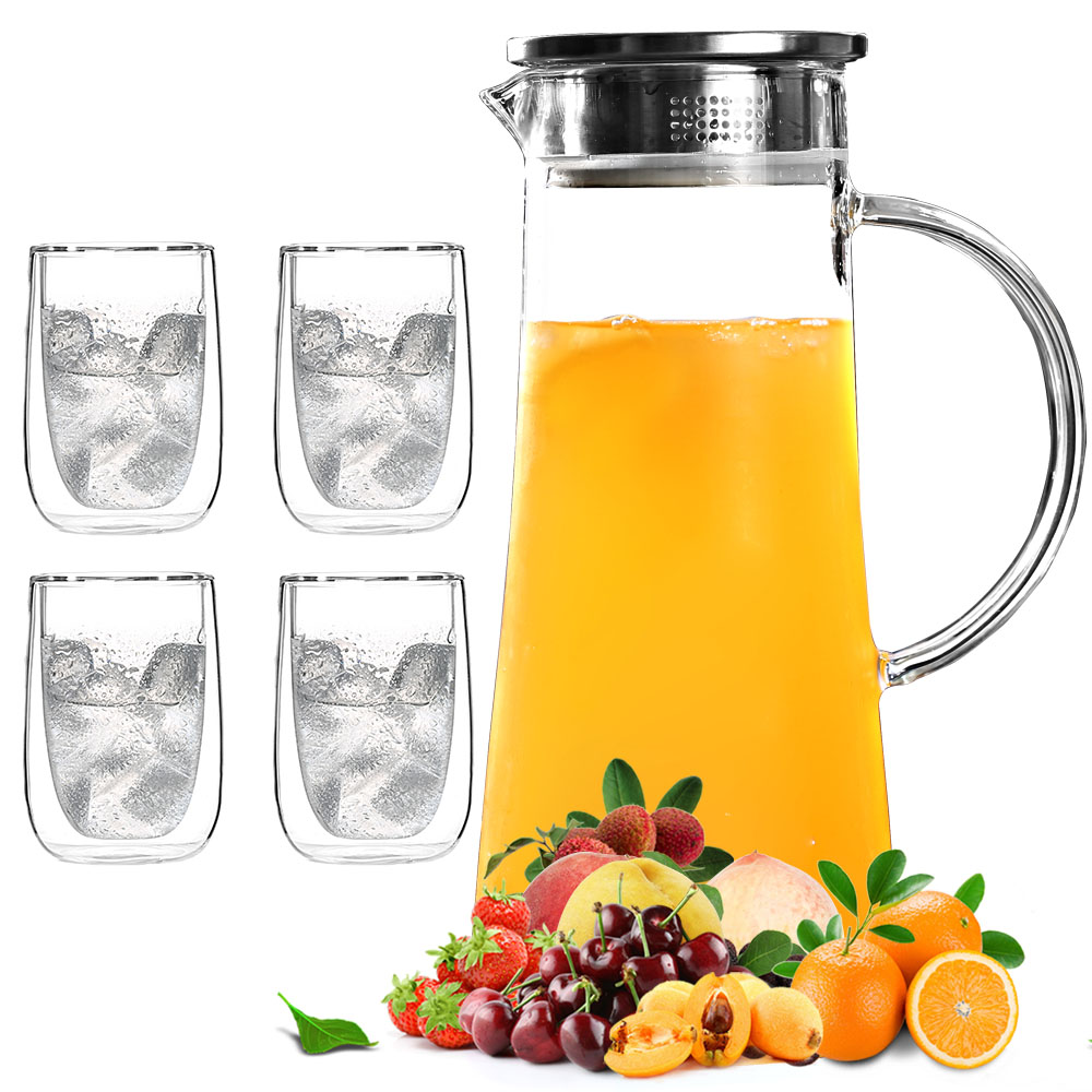 Wholesale Borosilicate Water Jug with Cup 1500ml