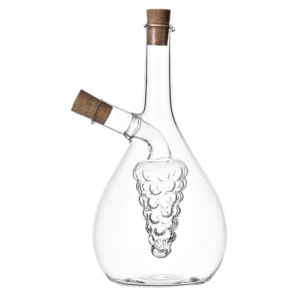 OEM and ODM Cookware Grape Motif Oil and Vinegar Cruet Dispenser Bottle