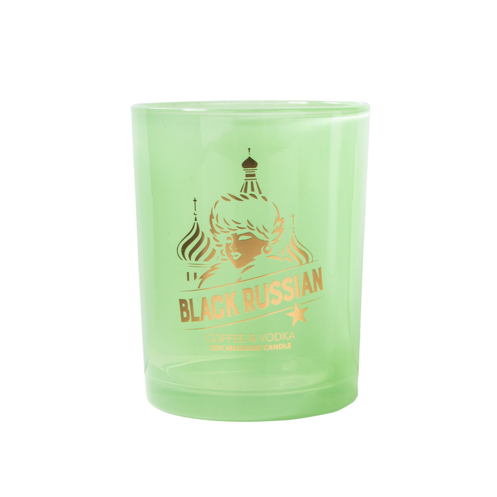 Wholesale 22oz Cylinder Glass Candle Holder with Gold Printing