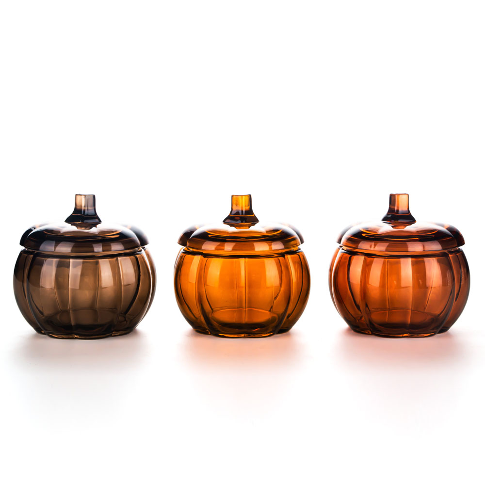 Holiday Candle Glass Pumpkin Jar 530ml