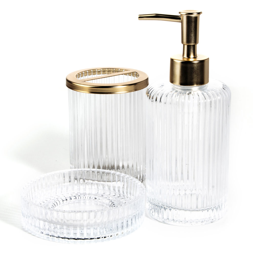 Koleksi Bilik Mandi Kaca Ribbed Clear
