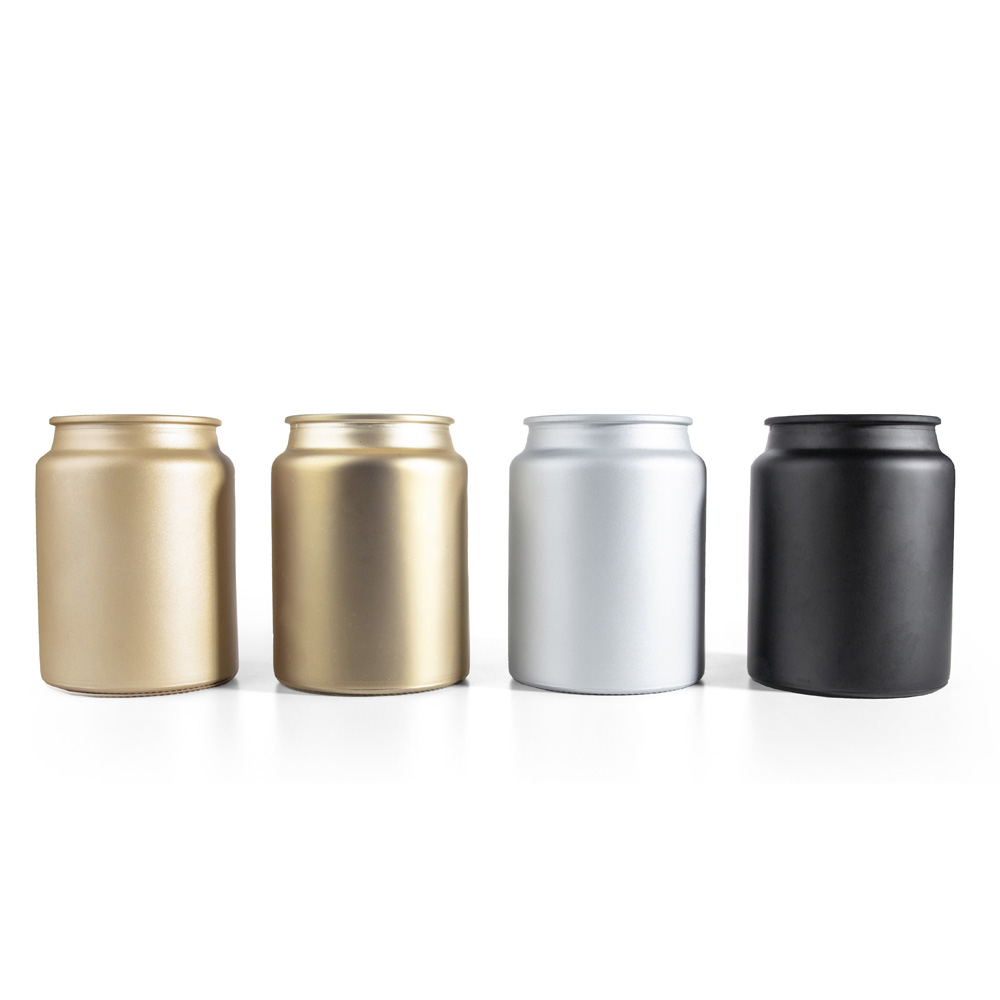 18oz Metallic Paint Apothecary Glass Jar in Gold, Silver, Copper, Black