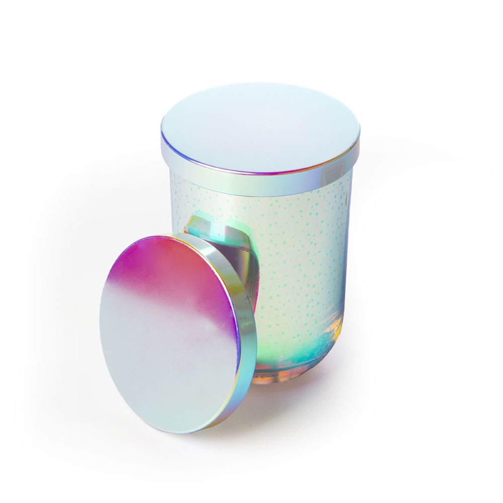Iridescent Metal Lid Match with Iridescent Candle Jar