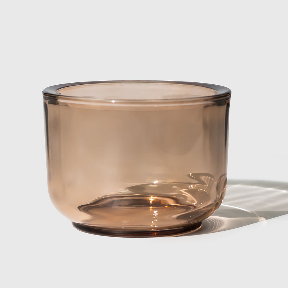 Thick Candle Glass Jar Transparent Light Brown