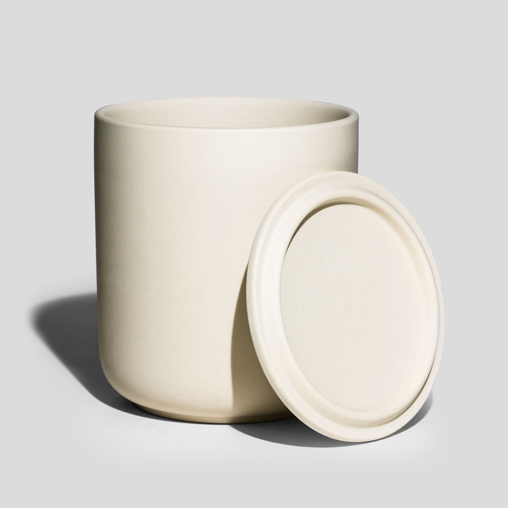 Beige Nordic Ceramic Tumbler For Soy Wax
