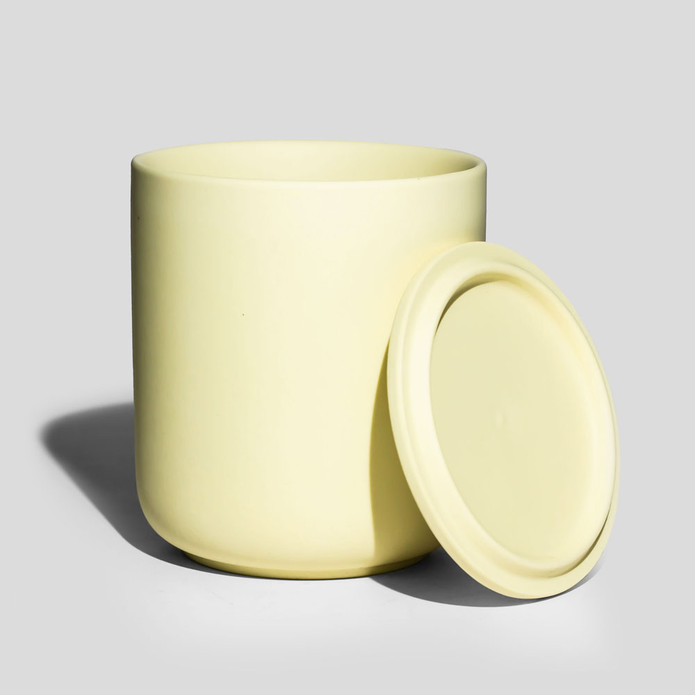 Elegant Nordic Yellow Ceramic Candle Tumbler
