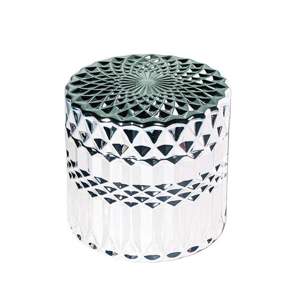 6oz Electroplated Silver Candle Glass
