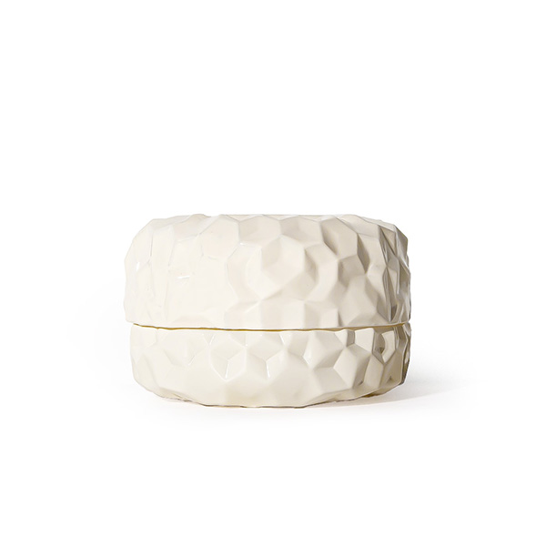 Macaron-Shaped Ivory Candle Glass Jar