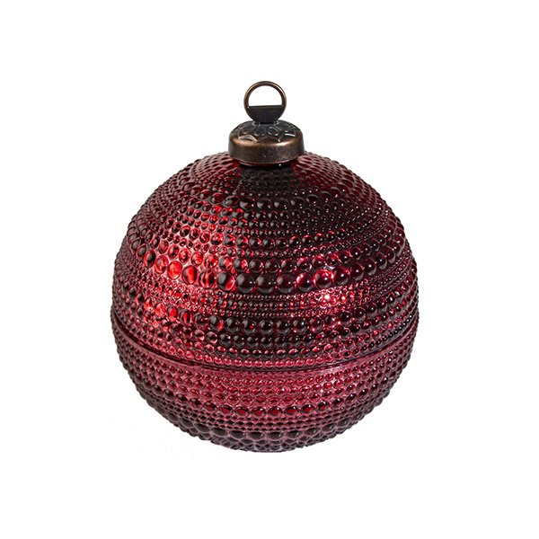 5oz Ornament Candle Glass Red
