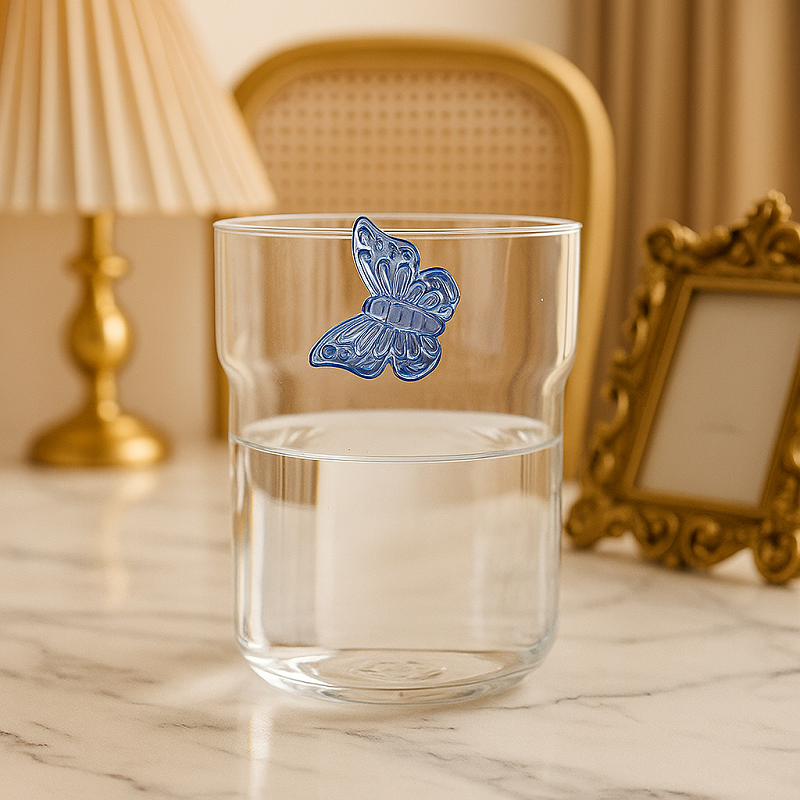 Certificato FDA! Il bicchiere Butterfly Love Flower di grande capacità da 500 ml apre l'era dell'acqua potabile personalizzata