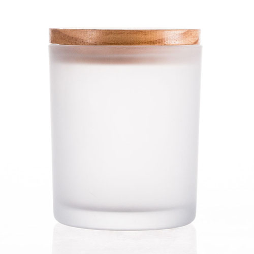 Матовая банка для свечей с деревянной крышкой в ​​скандинавском стиле, оптовый заказ