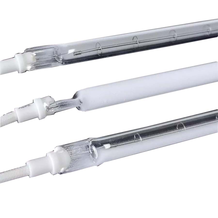 Quartz Medium Wave Tungsten IR infrared halogen oven bulb white reflector heating lamp