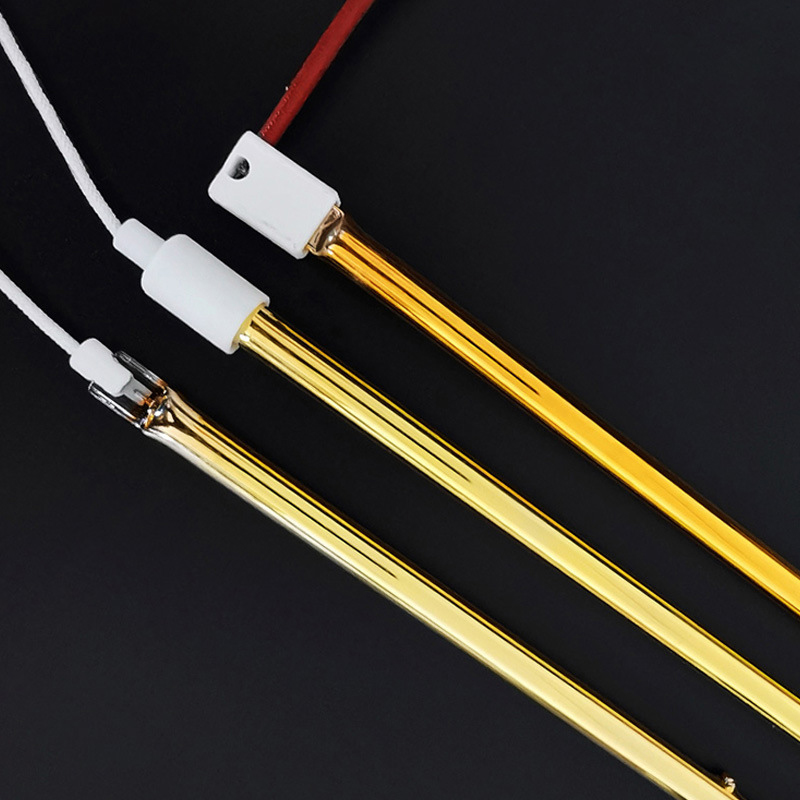 Full Gold 220V Bathroom Heater Lamp Quartz Electric Heating Tube for Microwave Oven Sauna Heating Tubes Far Infrared