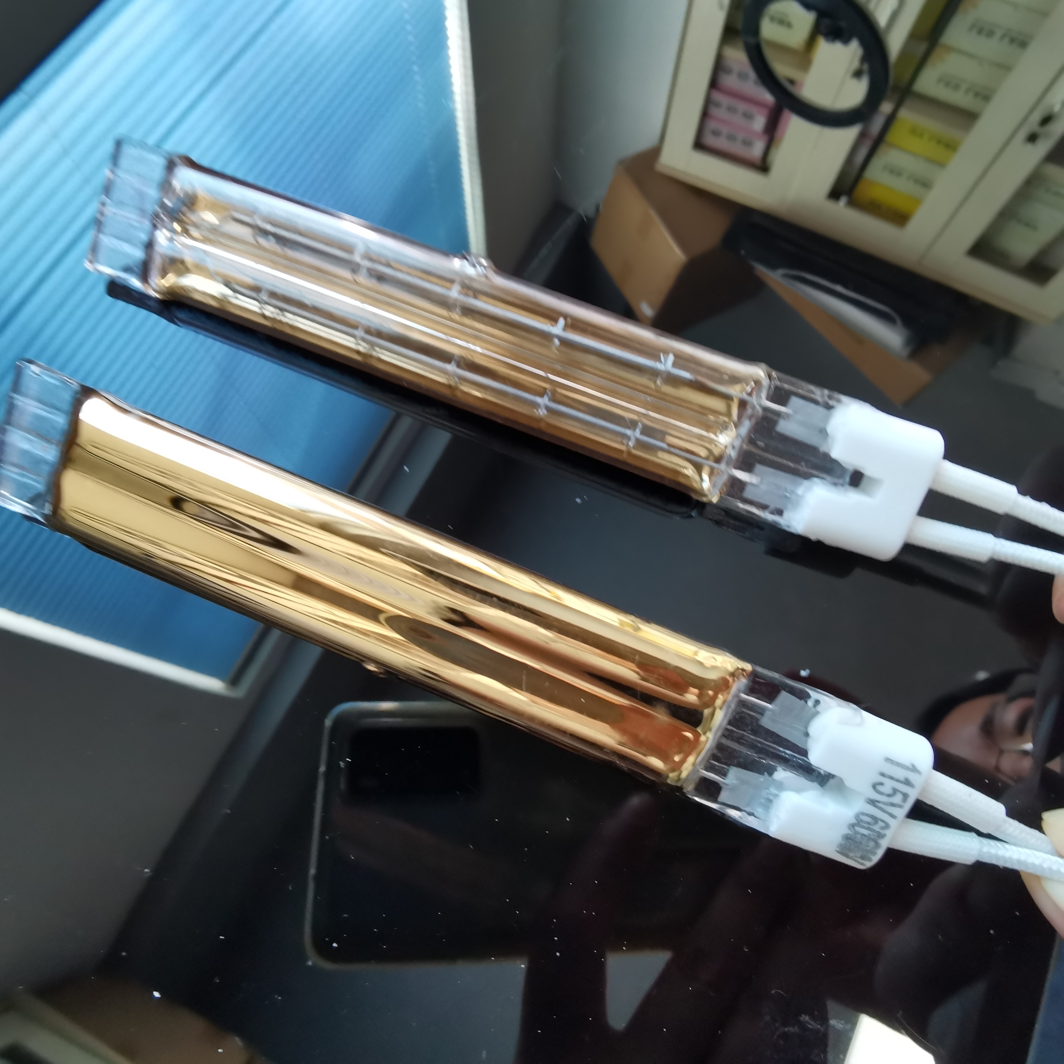 600W Quartz Infrared Heat Lamp Twin Tubes Infrared Half Gold Shortwave Infrared Paint Curing Lamps