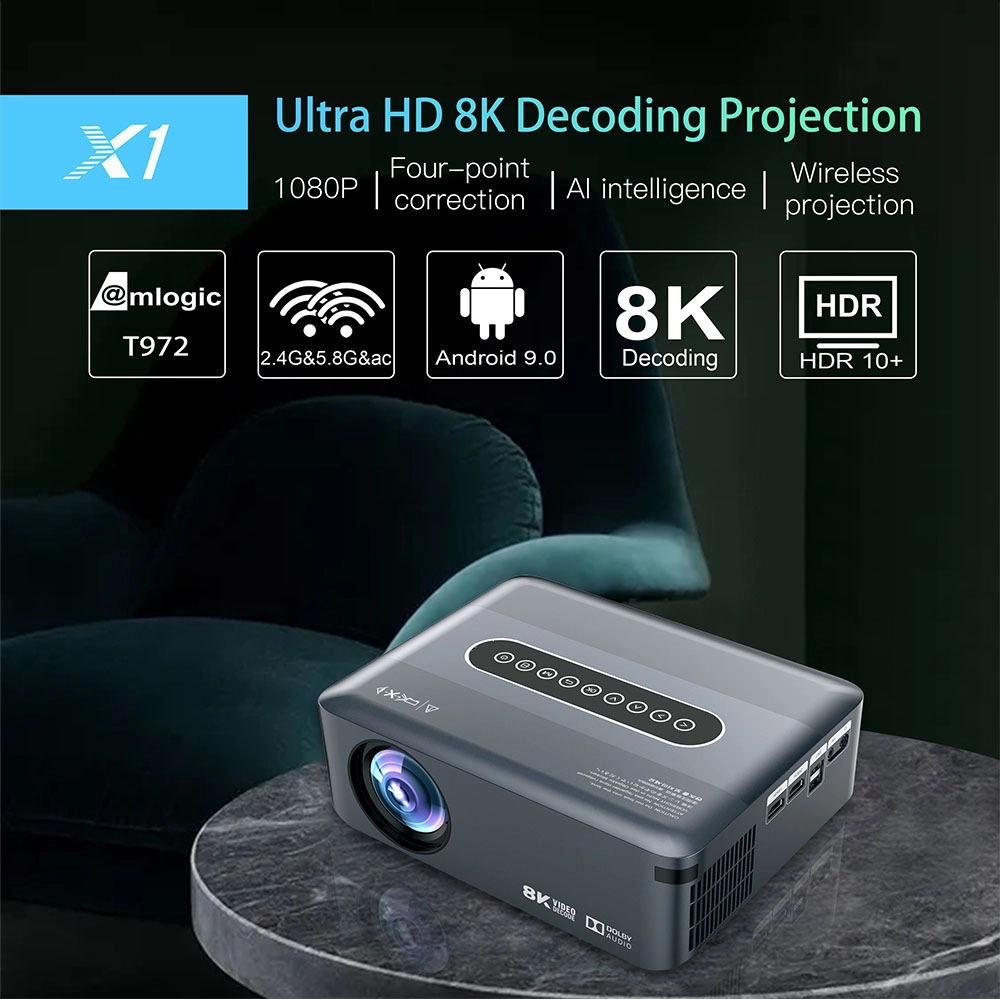 New Amlogic T972 Android 9.0 AC WiFi Ultra 8K Deconding Projection DLP Projector