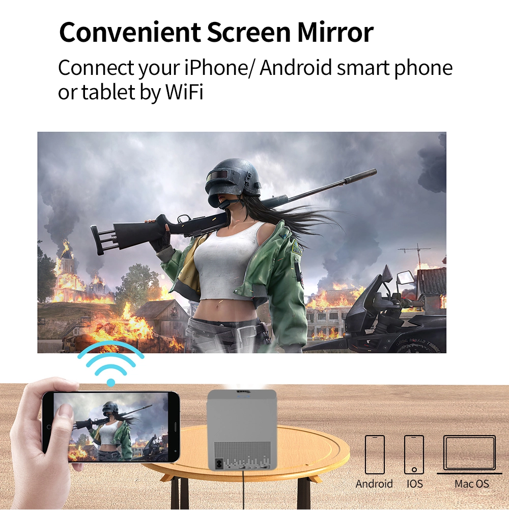 Android Smart WiFI Home Theater Full HD 1080P LCD Portable Projector