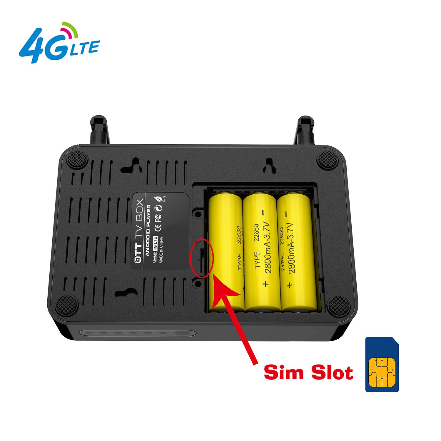 3G/4G SIM 카드 슬롯이 있는 안드로이드 TV 박스에 내장된 3G/4G LTE WCDMA 무선 모듈이 탑재된 안드로이드 TV 박스