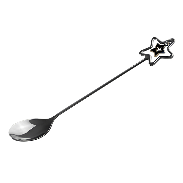 Cucchiaino da tè da cucina personalizzato Cucchiaio d'argento a forma di stelle in acciaio inossidabile per uso alimentare