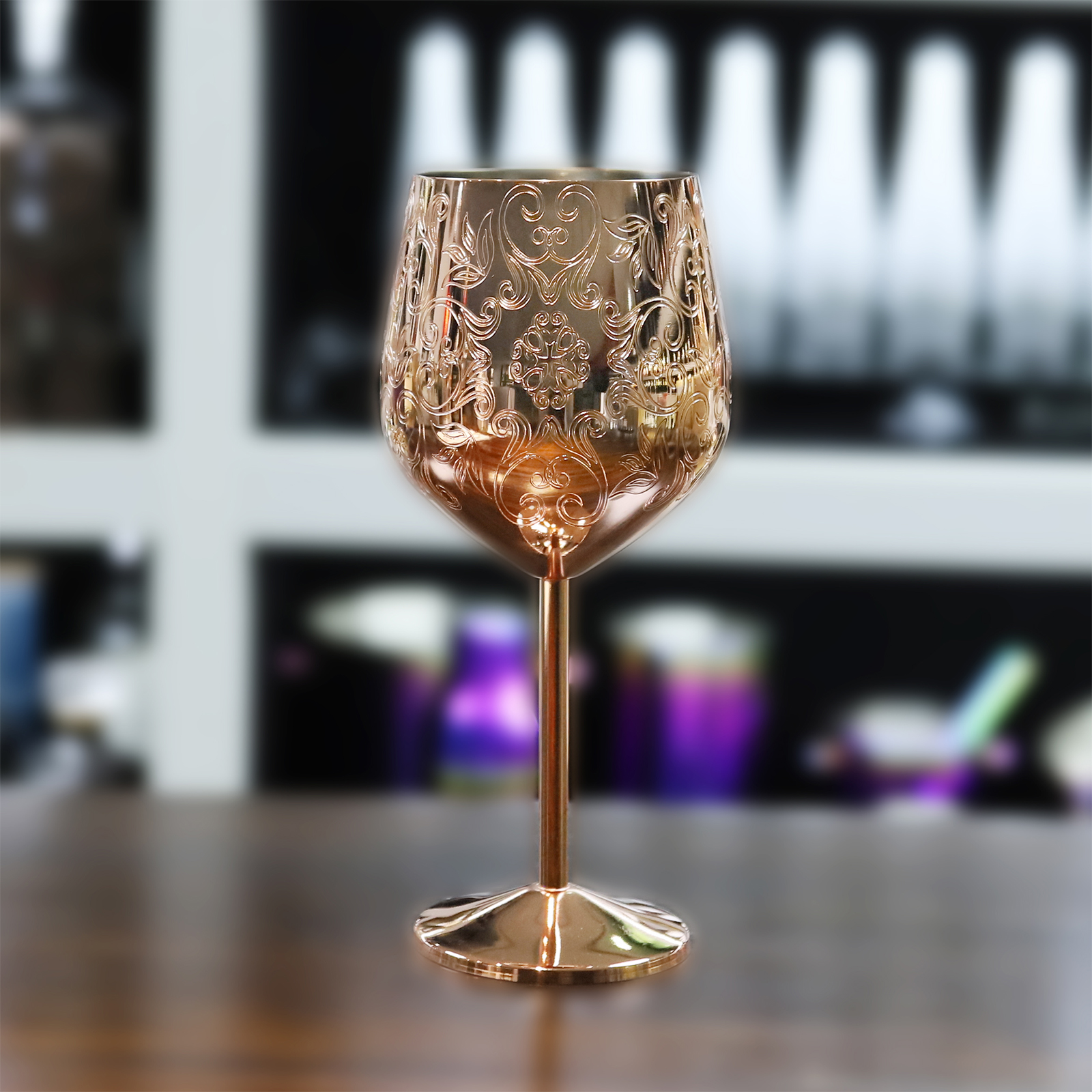 Neues Design Metall Trinkglas Edelstahl Wein Cup Ei Glas