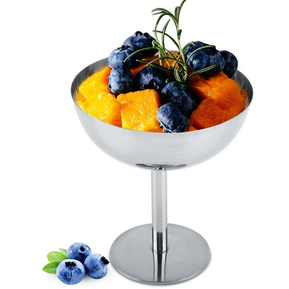 Ciotola per gelato da dessert per budino di frutta con supporto in acciaio inossidabile per coppa gelato di alta qualità