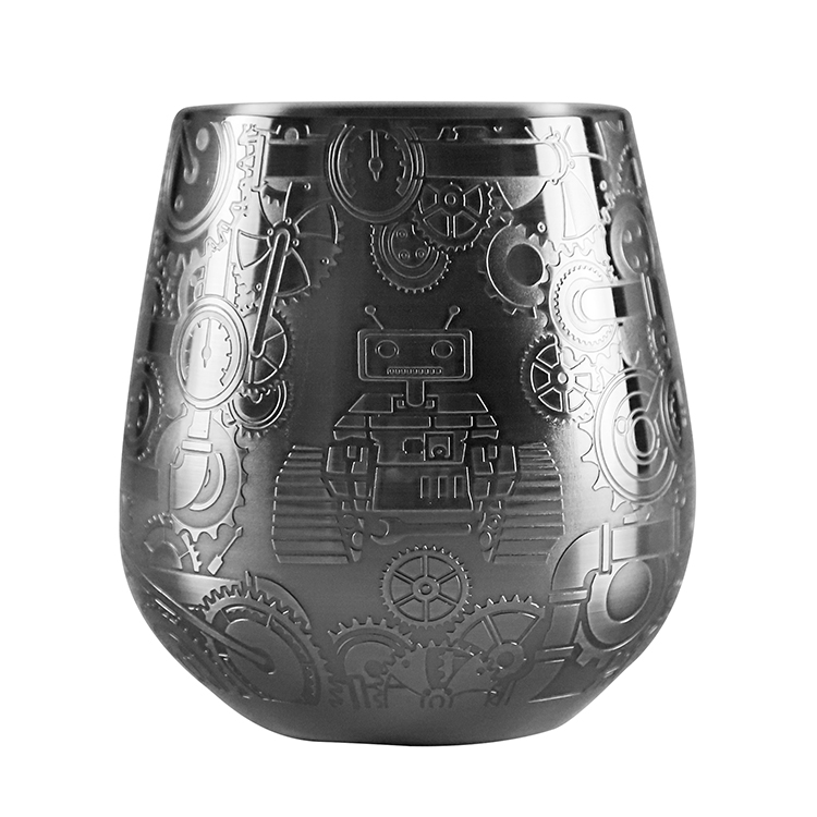 China stainless steel steampunk style wine tumbler manufacturer,China stainless steel egg shape wine glass factory