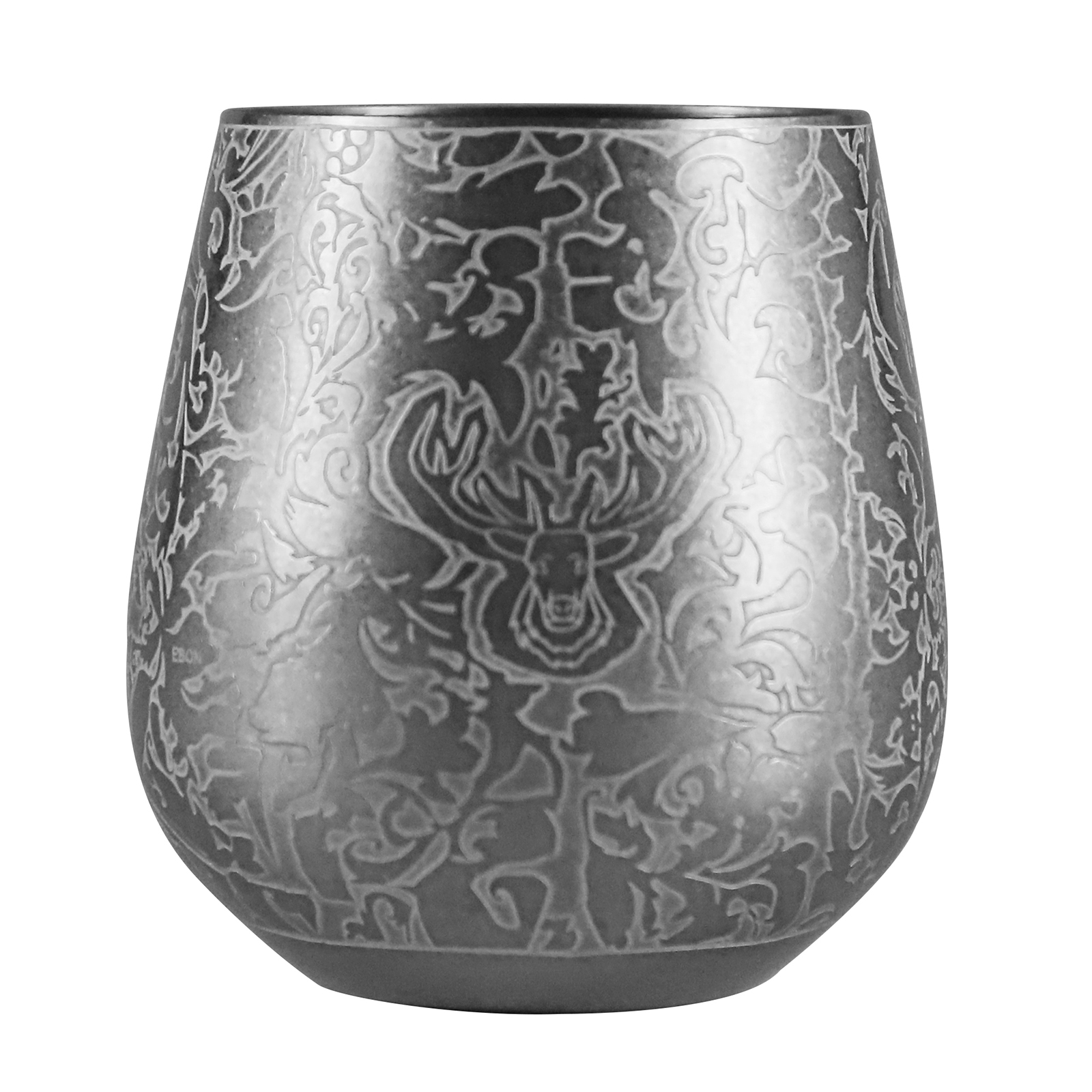 China stainless steel etched deer heads pattern wine tumbler manufacturer