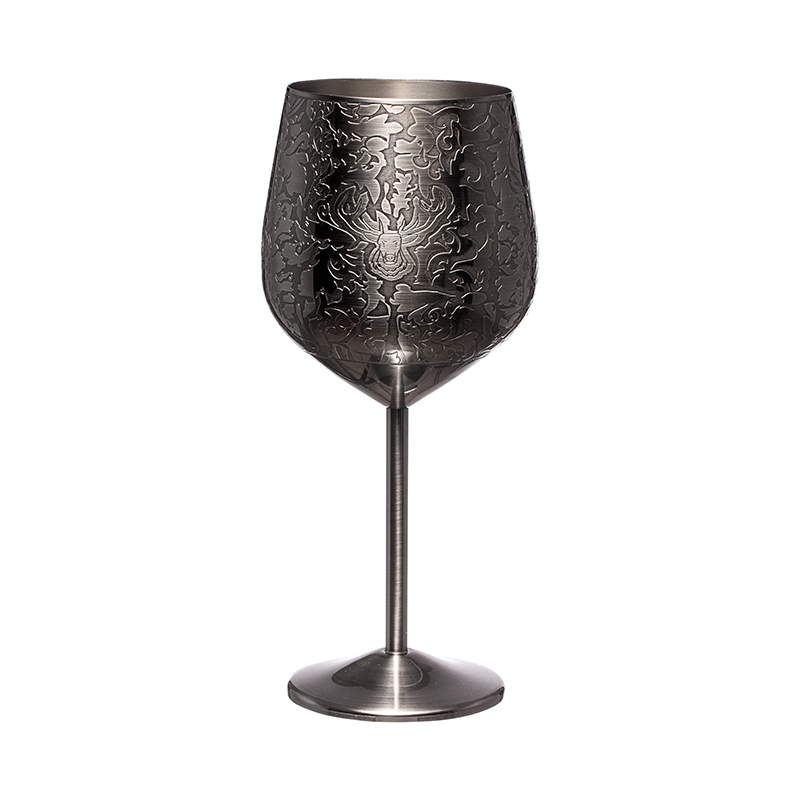 17oz Food Grade Stainless Steel 304 Wine Glass Baroque Wine Glasses