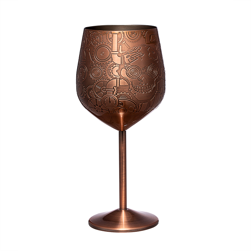 Bicchieri da vino in acciaio inossidabile Calice da vino con stelo infrangibile in metallo