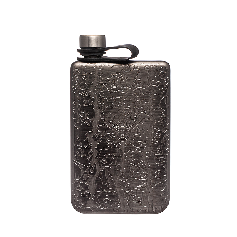 Flacon de poche portatif en acier inoxydable 304, pour liqueur, spiritueux, vin