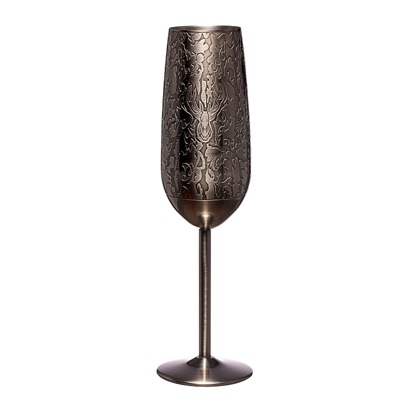 Flûtes incassables de Champagne du verre à vin 200ml d'acier inoxydable de catégorie comestible pour le mariage