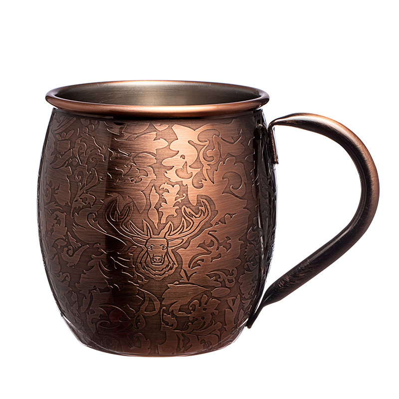 Etch Design Wine Cup Stainless Steel Moscow Mule Mug