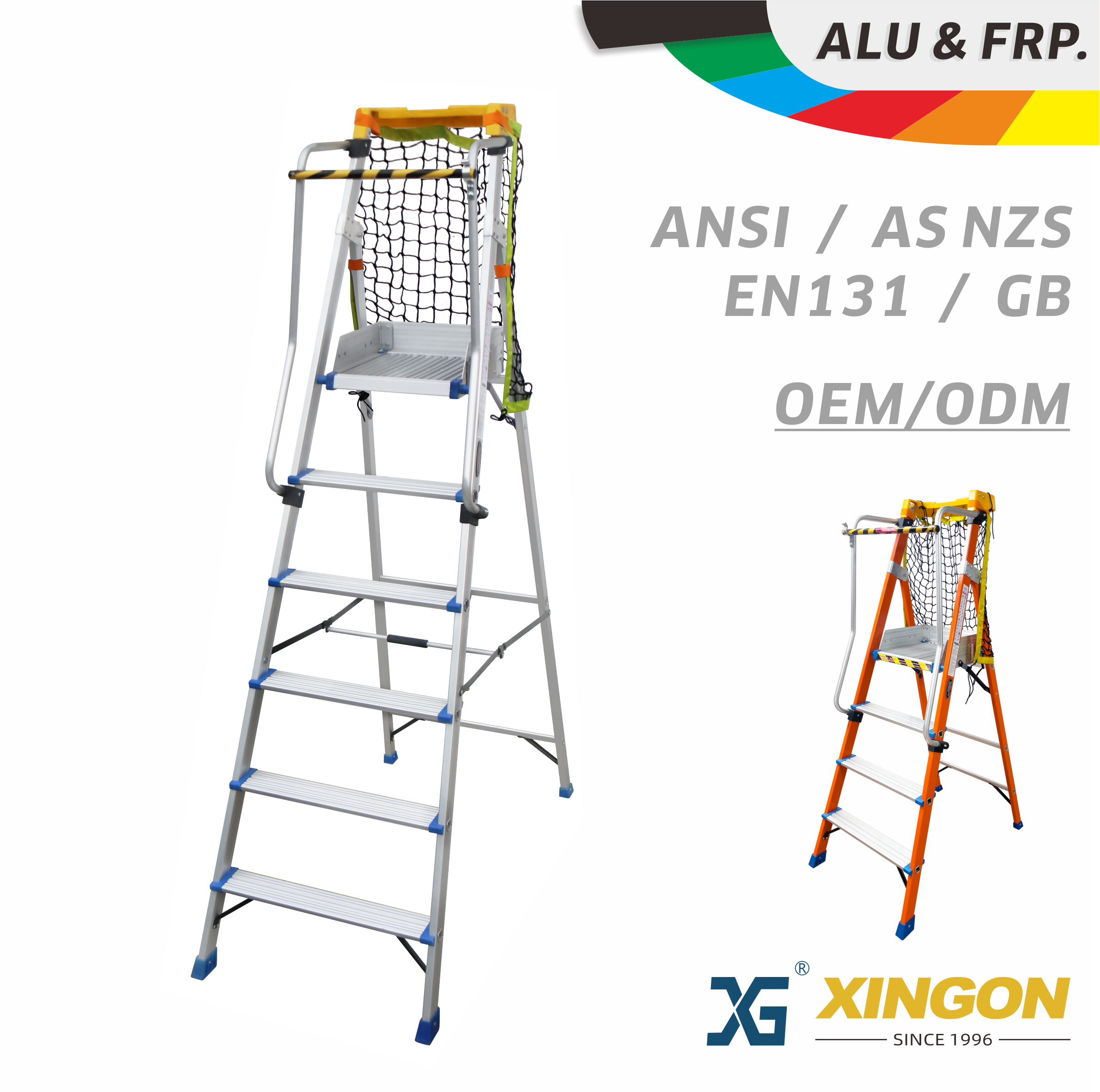 XG-352AD/FD 【Aluminium / Fibre de verre 】 Échelle à plate-forme