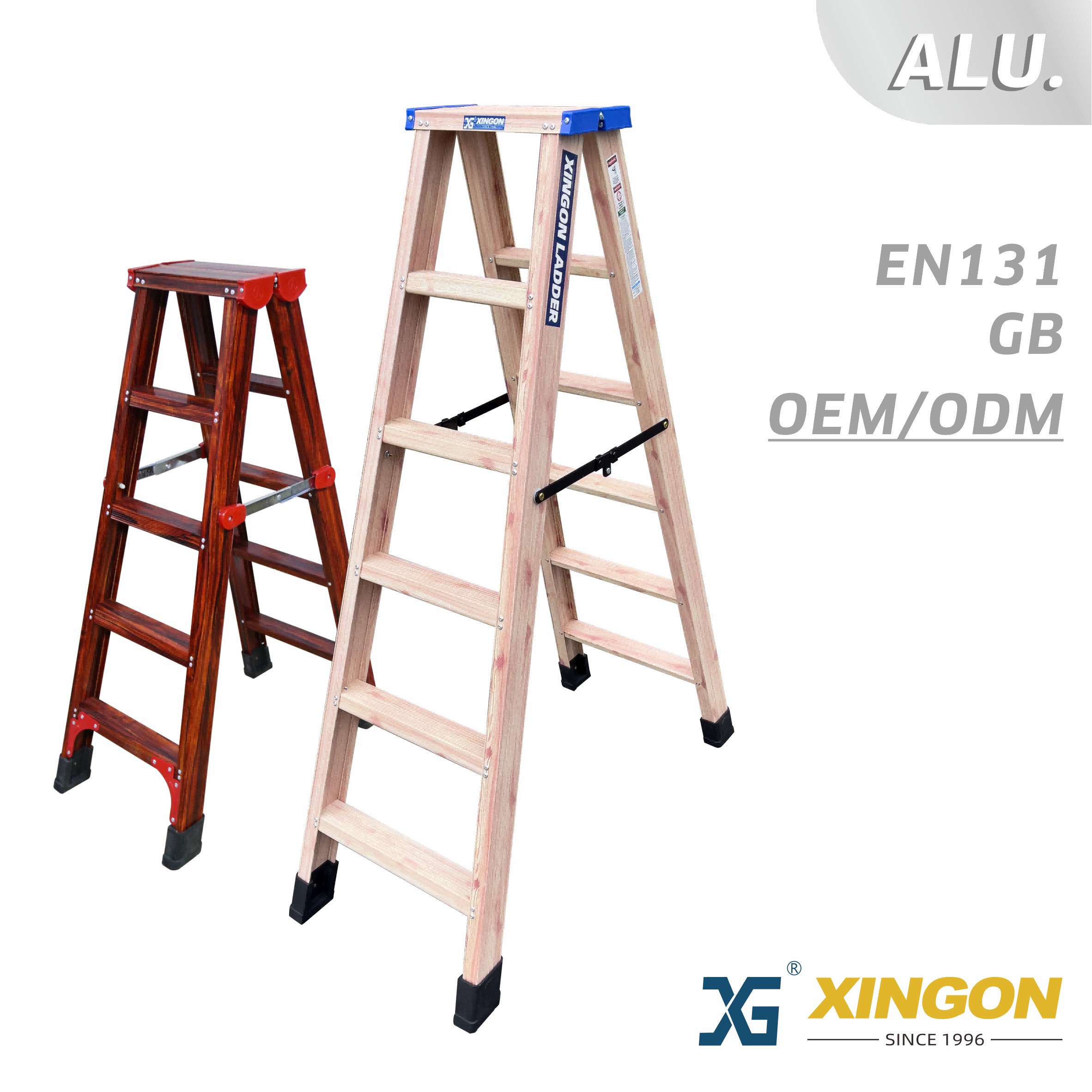 XG-103W 【ALUMINUM】 Wood Grain Style Ladder