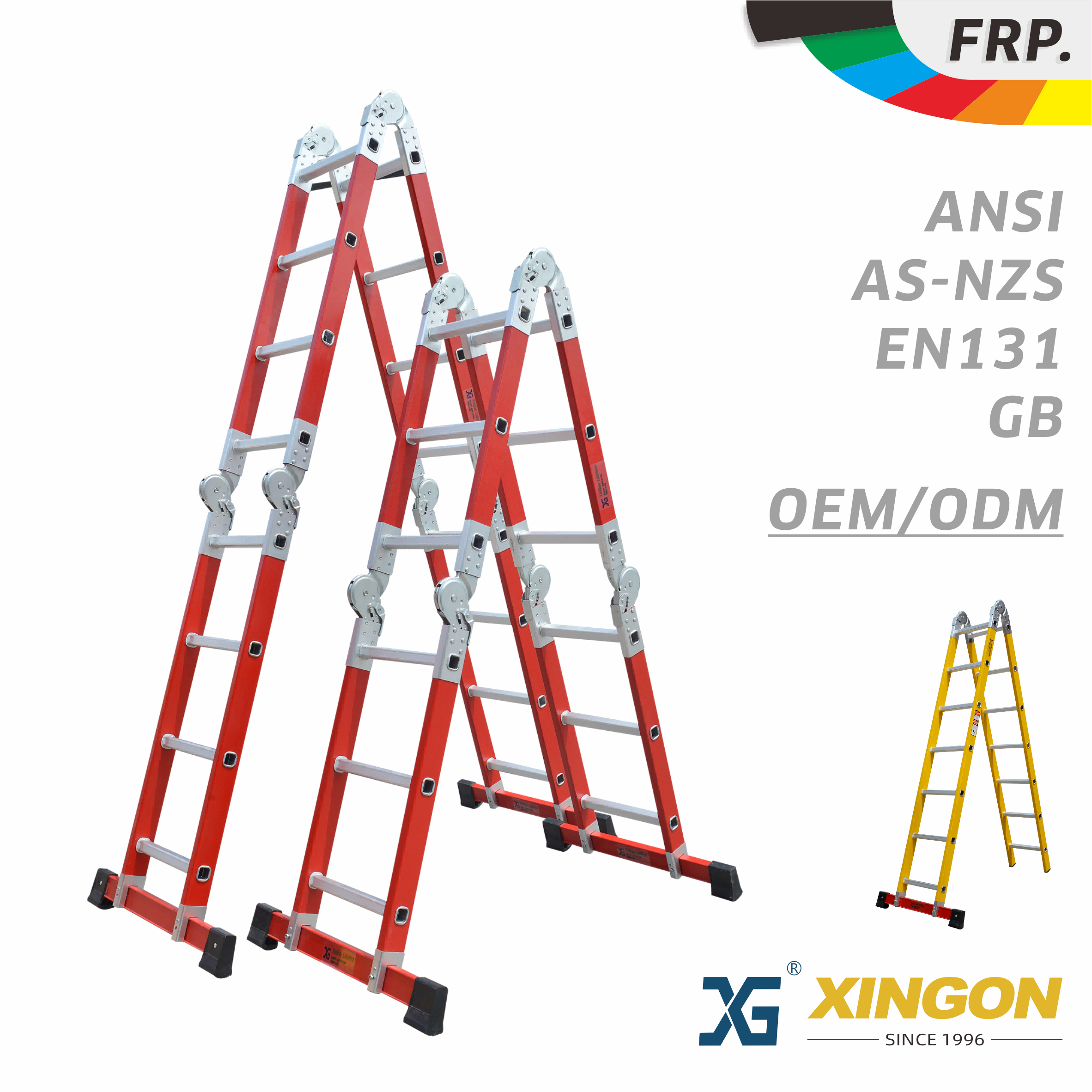 XG-163F/167F 【FIBRE DE VERRE】 Échelle pliante polyvalente