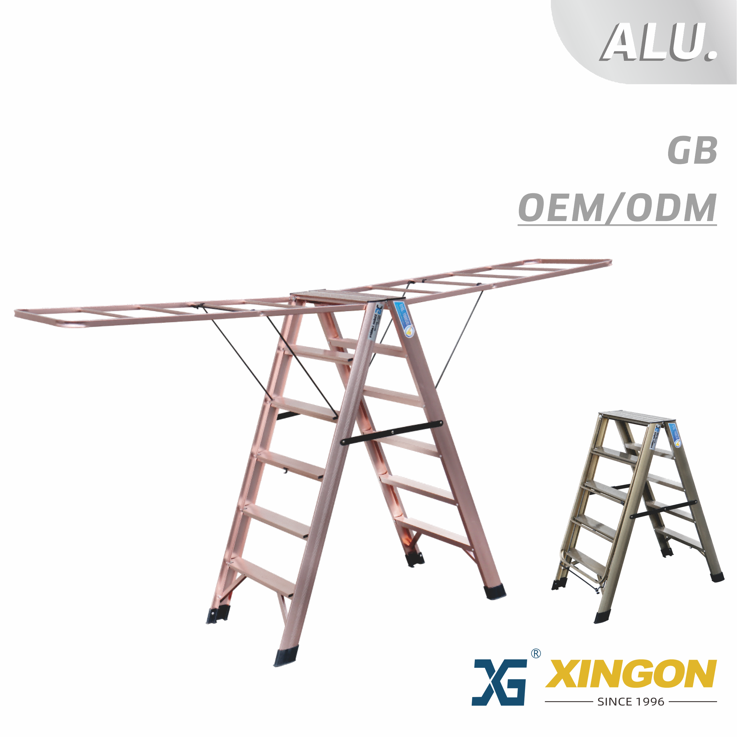 XG-132 【ALUMINUM】 Multi-use Clothes Rack Ladder - COPY - 6hneon
