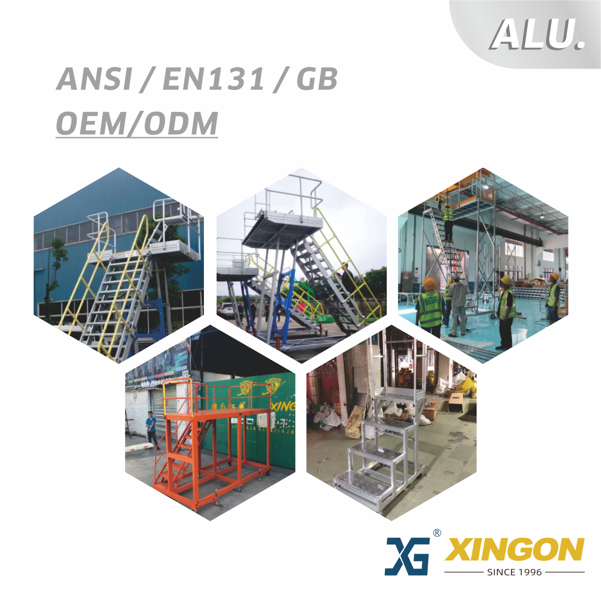 XG-151D Échelle à plate-forme en aluminium (style personnalisé)