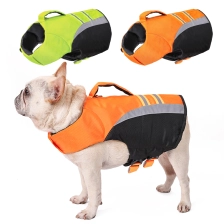 China Oxford cloth soft handle reflective dog jacket waterproof pet dog life jacket swim suit vest manufacturer