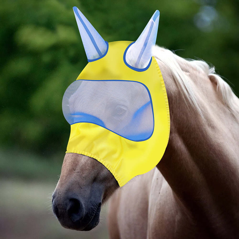 Horse Fly Mask Bugs Moustiques Prévention Masque de protection respirant pour cheval (Avec les oreilles)