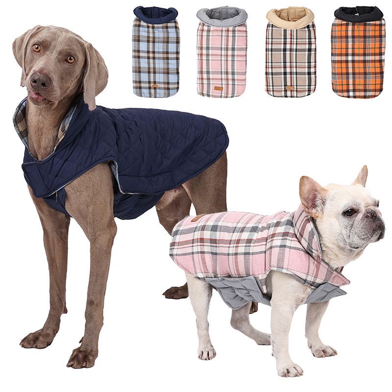 Disfraz de perro directo de fábrica, ropa a cuadros impermeable, disfraz de perro grande para ropa de invierno para perros