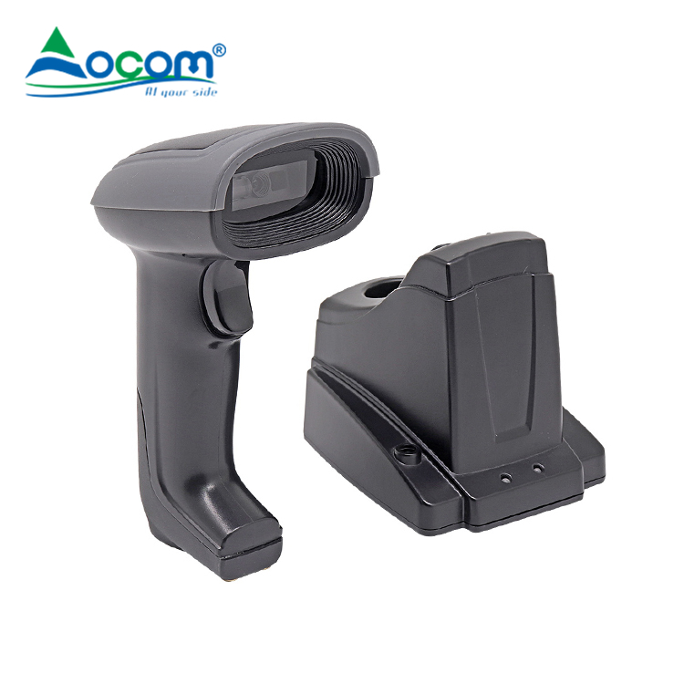OCBS-W234 China Long Range Mobile Blue-tooth Handheld Portable Qr 2D Barcode Scanner con cuna